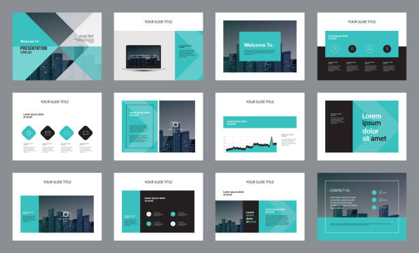 template presentation design and page layout design for brochure ,book , magazine,annual report and company profile , with infographic elements  design This file EPS 10 format. This illustration
contains a transparency and gradient. slide show presentation software stock illustrations