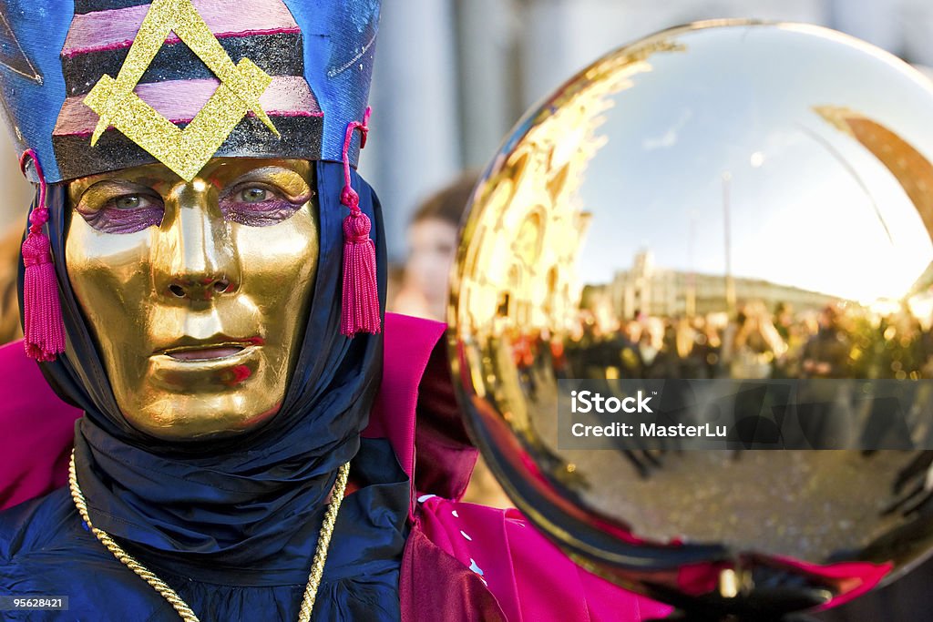 Máscara de ouro de Veneza. - Foto de stock de Arte royalty-free