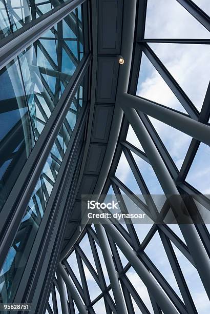 Glass And Steel Architectural Abstract Stock Photo - Download Image Now - Abstract, Architecture, Blue