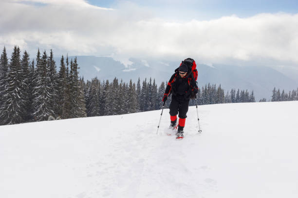 istock A tourist in the mountains in winter 956290234
