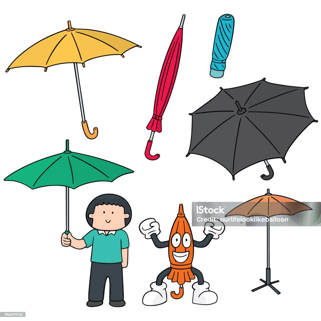 umbrella vector set of umbrella Adult stock vector