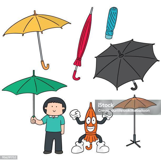 Umbrella Stock Illustration - Download Image Now - Adult, Boys, Cartoon