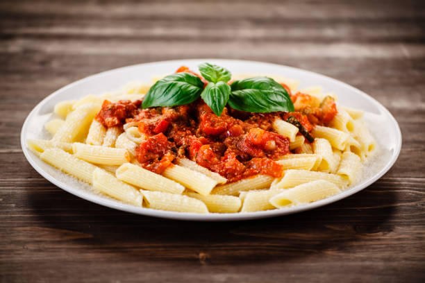 istock Pasta with meat and vegetables 956293610