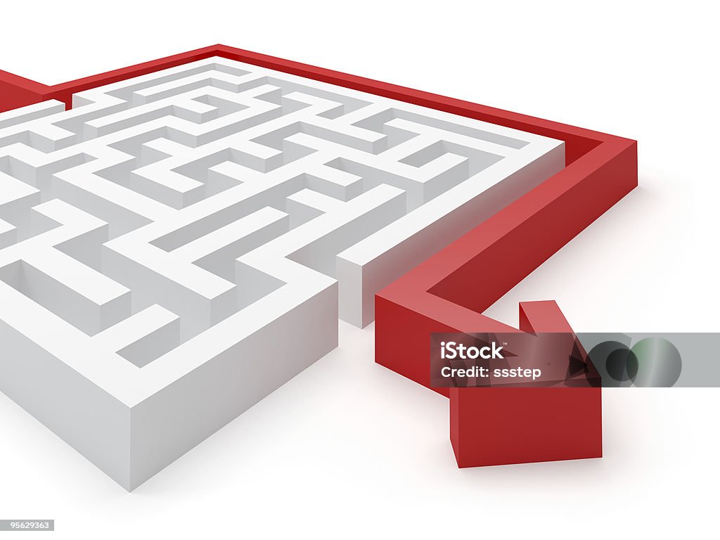 Résolu Maze Puzzle - Photo de Émergence libre de droits