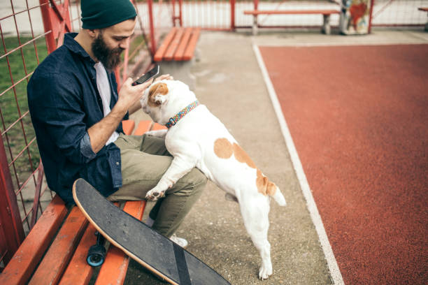 istock Man and dog in the park 956296738