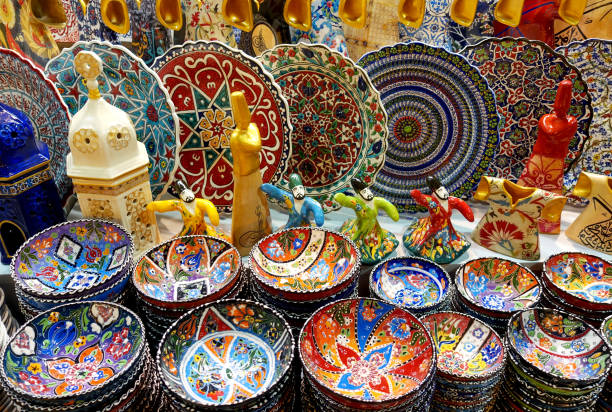 istock Traditional Turkish colorful ceramic plates and souvenirs 956297730