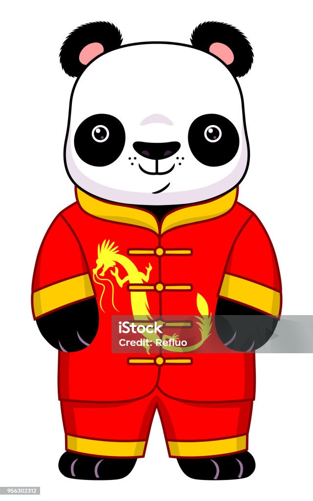 Panda In Traditional Chinese Suit Stock Illustration - Download Image Now -  Animal, Art, Bear - iStock