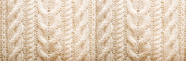istock Knitted texture. Pattern fabric made of wool. Background, copy space. Banner 956302340