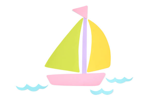 istock Sailboat paper cut on white background 956306220