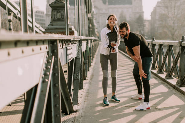 istock Young couple have training in urban enviroment 956306578