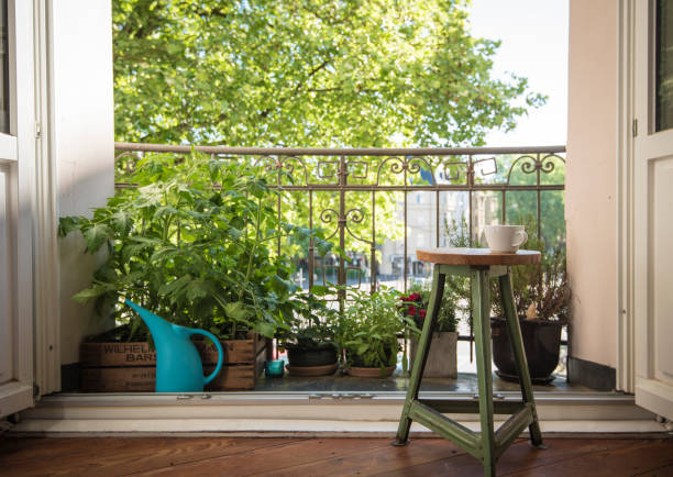 jardin urbain - balcon photos et images de collection