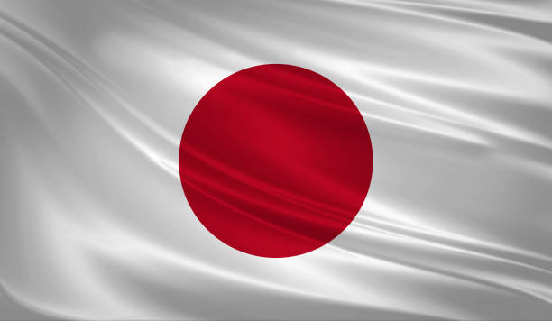 istock Japan flag blowing in the wind. Background texture. 3d rendering, waving flag. 956308840