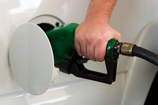 Gassing up (horizontal) stock photo