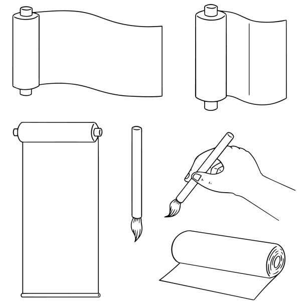 スクロールとブラシ - scroll点のイラスト素材／クリップアート素材／マンガ素材／アイコン素材