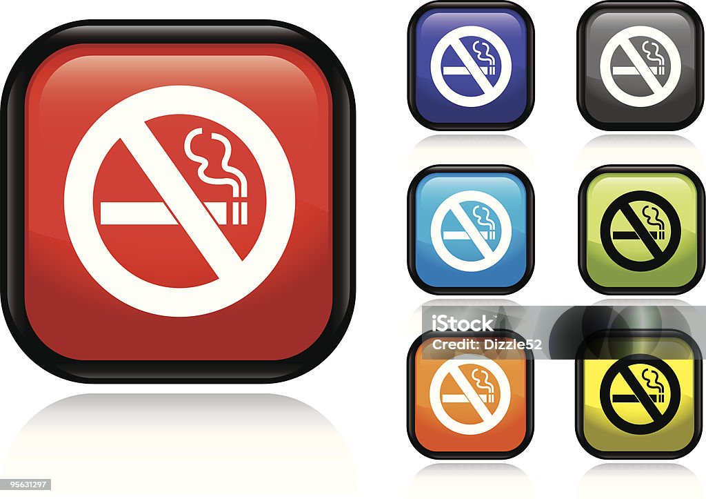 No Smoking Icon  Black Color stock vector