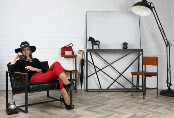 istock Young girl in hat in the studio 956317820