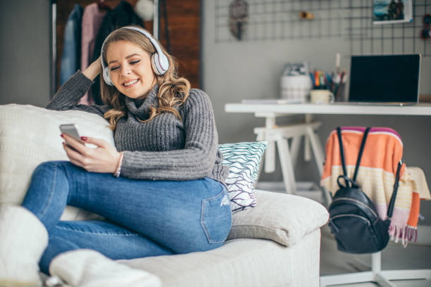 istock Having fun listening to music 956320786