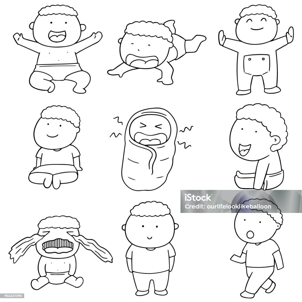 baby vector set of baby Baby - Human Age stock vector