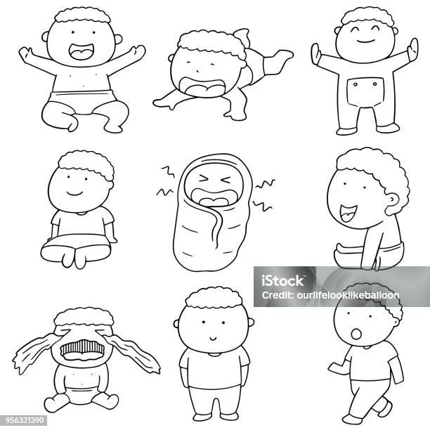 Baby Stock Illustration - Download Image Now - Baby - Human Age, Icon Symbol, Icon Set