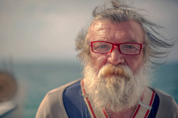 Old fisherman by the sea