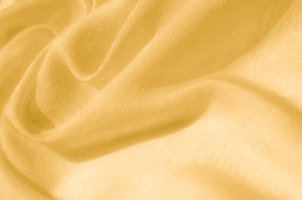 istock Texture, background, pattern. Fabric - silk light. Gold is yellow. Light Gold 100% Pure Silk Fabric Dupioni Decorative Raw Indian 956326666