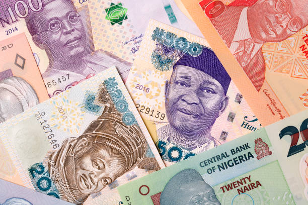 nigerianische geld, einen hintergrund - nigeria stock-fotos und bilder