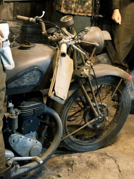 istock Motor bike world war army 956334616