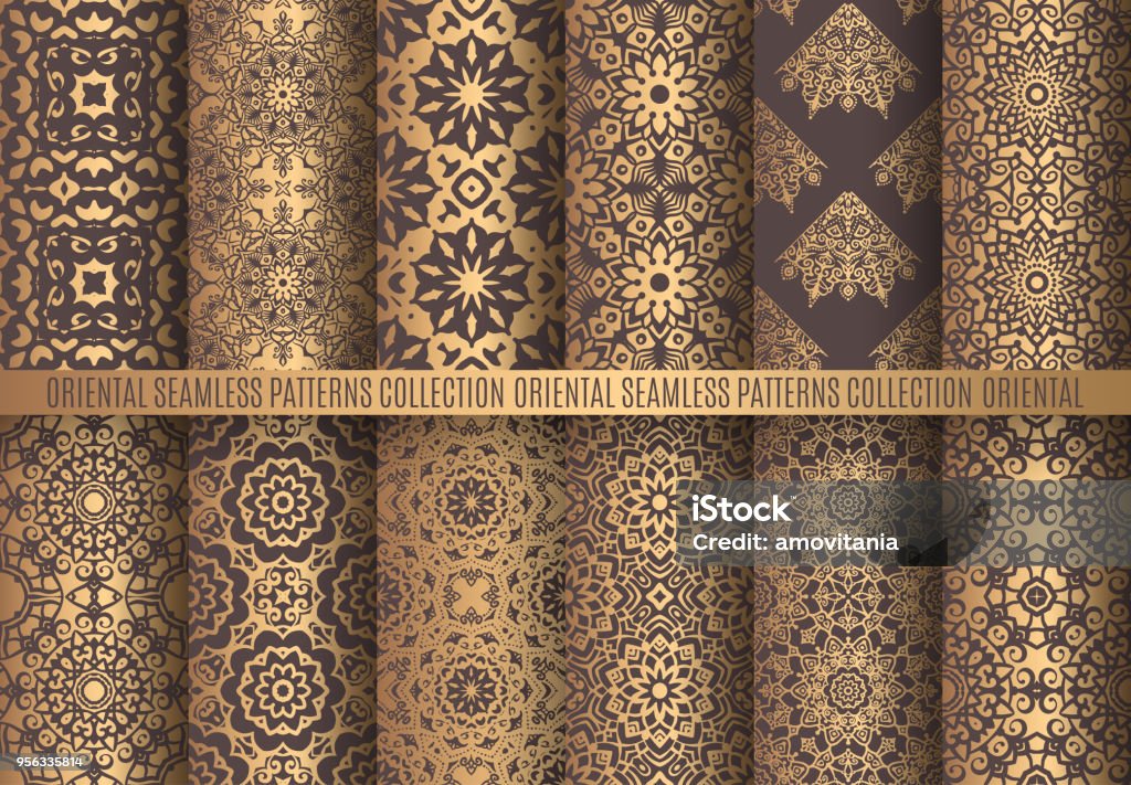 Golden Arabesque Patterns Stock Illustration Download Image Now