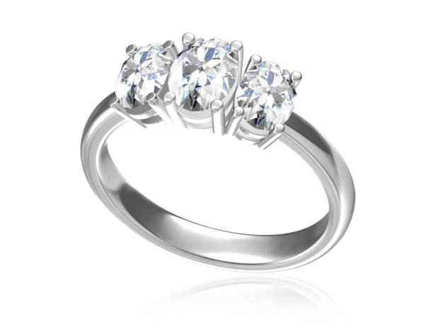 istock Jewellery ring on a white background (high resolution 3D image) 956341780