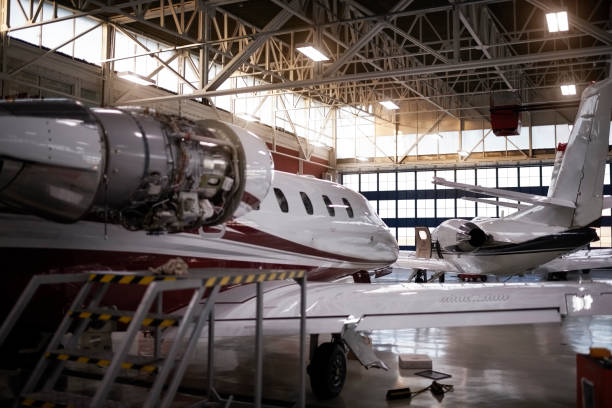 istock Aircraft in the hangar 956341962