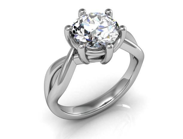 istock Jewellery ring on a white background (high resolution 3D image) 956344330