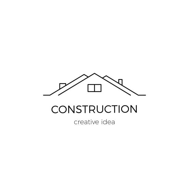 illustrations, cliparts, dessins animés et icônes de modèle de logo de construction - man made structure building exterior built structure single object