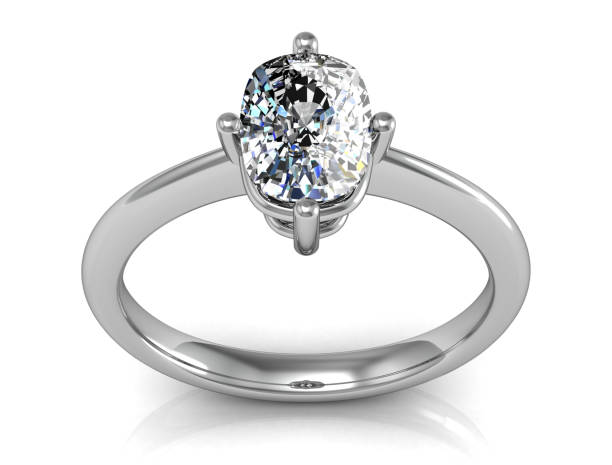 istock Jewellery ring on a white background (high resolution 3D image) 956344532