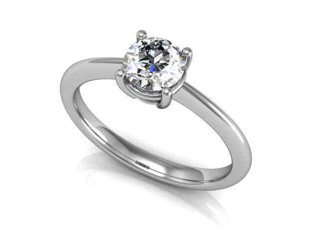 istock Jewellery ring on a white background (high resolution 3D image) 956344886