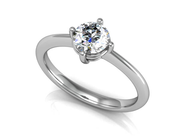 istock Jewellery ring on a white background (high resolution 3D image) 956345316