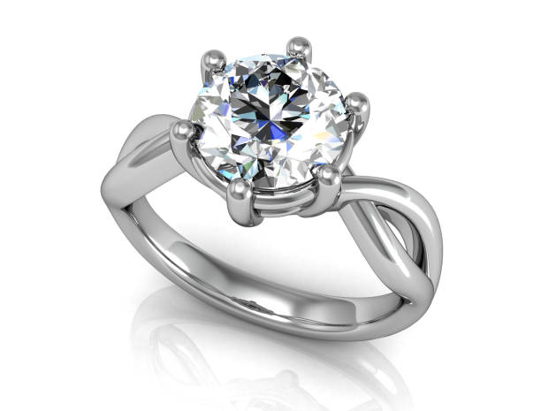 istock Jewellery ring on a white background (high resolution 3D image) 956345832