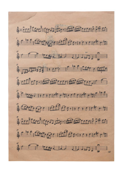 istock Vintage sheet music isolated on white 956351868