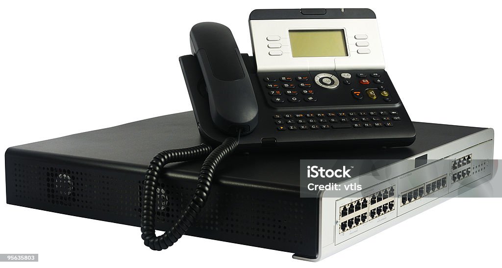 Phone switch and telephone  Black Color Stock Photo