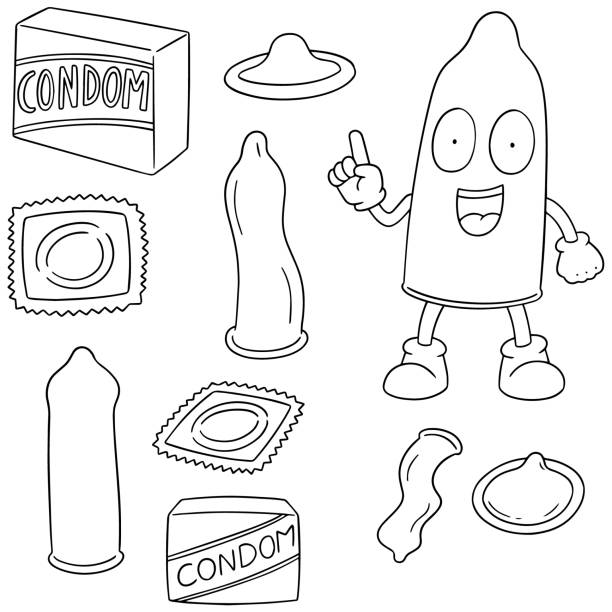 콘돔 - symbol sex healthcare and medicine healthy lifestyle stock illustrations