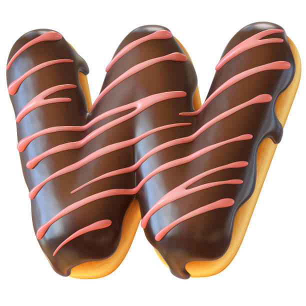istock Glazed donut font 3d rendering letter W 956362114