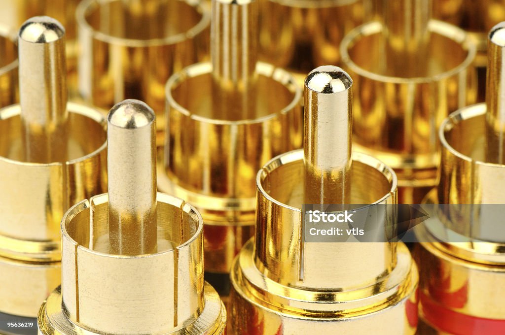 Golden connectors background  Audio Equipment Stock Photo