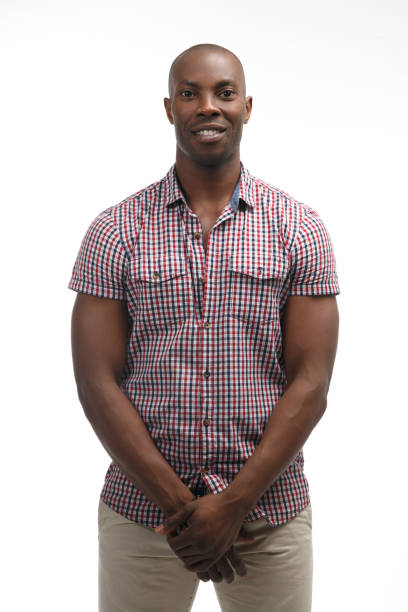 istock Cute black man in casual clothes isolated on white background. 956362282