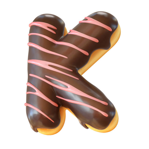 istock Glazed donut font 3d rendering letter K 956362418
