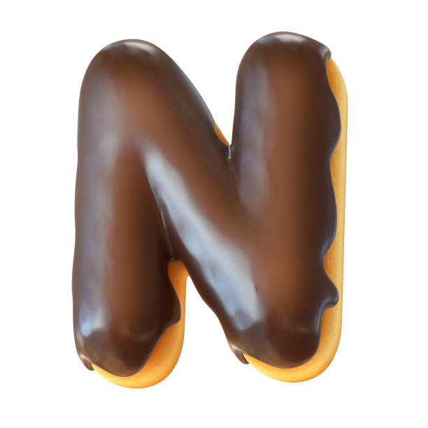 istock Glazed donut font 3d rendering letter N 956362950