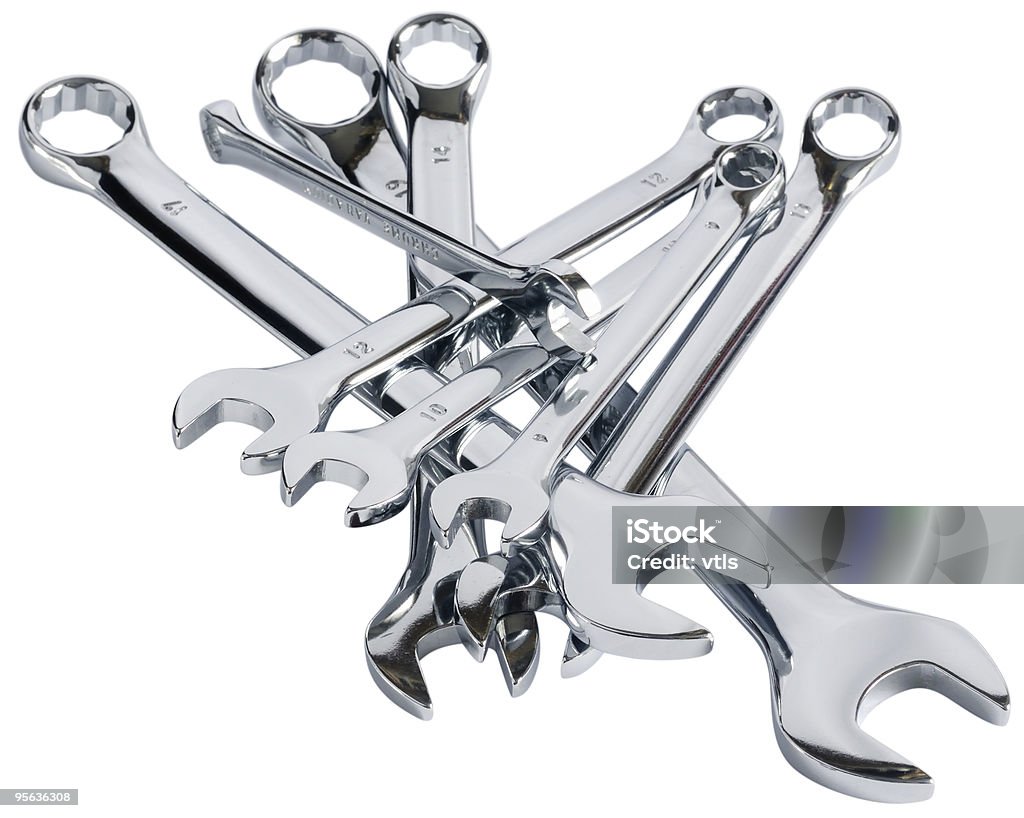 Destaque de aço wrenches - Foto de stock de Amontoamento royalty-free