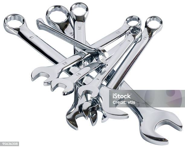 Foto de Destaque De Aço Wrenches e mais fotos de stock de Amontoamento - Amontoamento, Aço, Aço Inoxidável