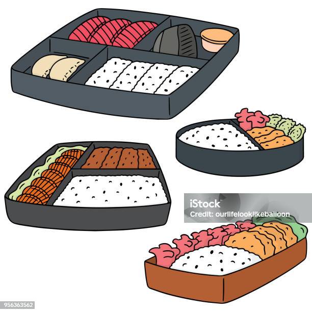 Japanese Rice Box Cartoon Japanese Rice Box Stock Illustration - Download Image Now - Art ...