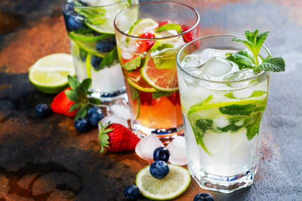 istock Summer homemade fruit and berries lemonade 956366898