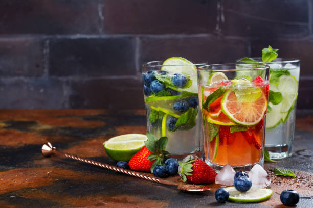 istock Summer homemade fruit and berries lemonade 956367066