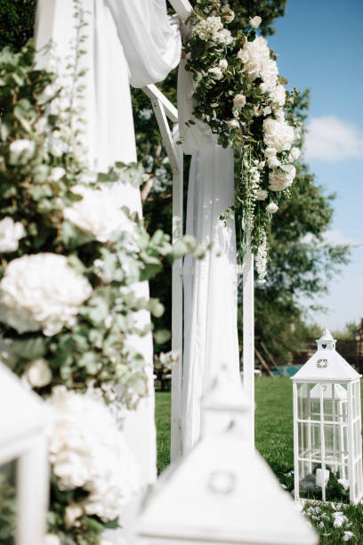 istock Beautiful wedding decoration set up with flowers. 956367078